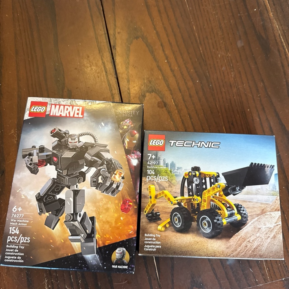 LEGO Marvel and Technic Set with Black and Yellow Designs